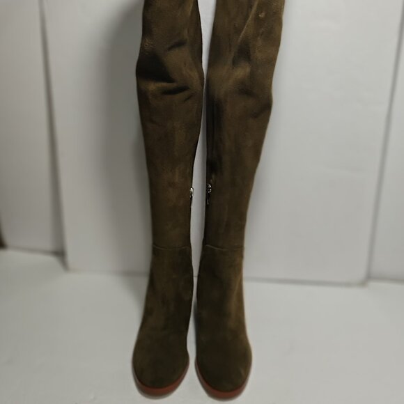 Marc Fisher WIDE CALF Suede Over the Knee Boots Womens 5M Green - Picture 7 of 15